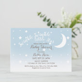 Twinkle-twinkle kleine ster blauw baby shower kaart (Staand voorkant)