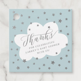 Twinkle twinkle kleine ster blauwe baby shower bedankjes labels