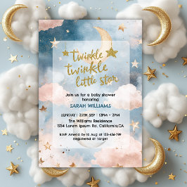 Twinkle twinkle kleine ster gender baby shower kaart