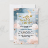Twinkle twinkle kleine ster gender baby shower kaart (Voorkant)