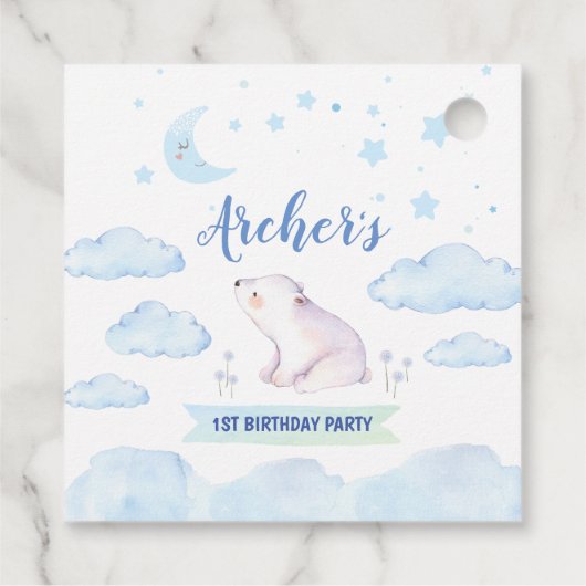 Twinkle twinkle kleine ster label, 1e verjaardag bedankjes labels (Achterkant)