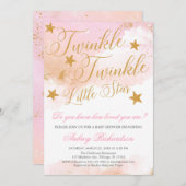 Twinkle Twinkle kleine ster meisje baby shower Kaart (Voorkant / Achterkant)