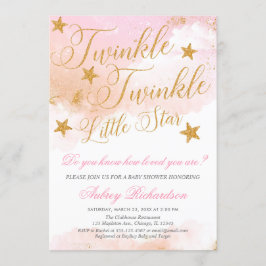 Twinkle Twinkle kleine ster meisje baby shower Kaart