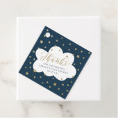 Twinkle twinkle kleine ster navy baby shower bedankjes labels (In situ)