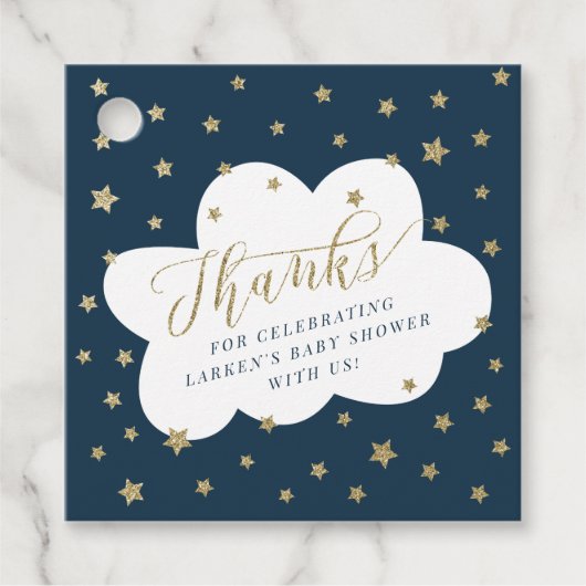 Twinkle twinkle kleine ster navy baby shower bedankjes labels (Voorkant)