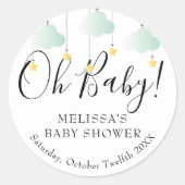 Twinkle twinkle kleine ster Oh Baby baby shower Ronde Sticker (Voorkant)