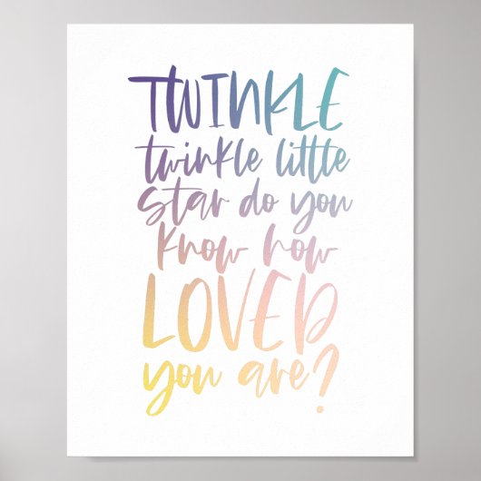 Twinkle twinkle kleine ster poster (Voorkant)