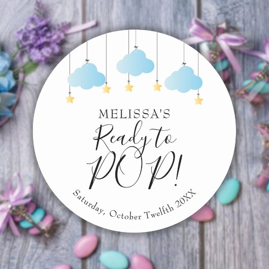 Twinkle-twinkle kleine ster Ready to POP Baby Boy Ronde Sticker