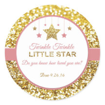 Twinkle Twinkle kleine ster roze en gouden sticker