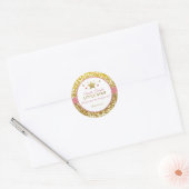 Twinkle Twinkle kleine ster roze en gouden sticker (Envelop)