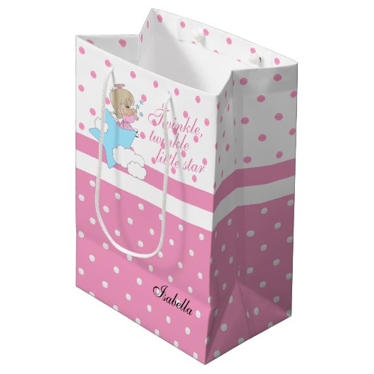 Twinkle, Twinkle kleine ster - Roze Medium Cadeauzakje (Voorkant Gekanteld)