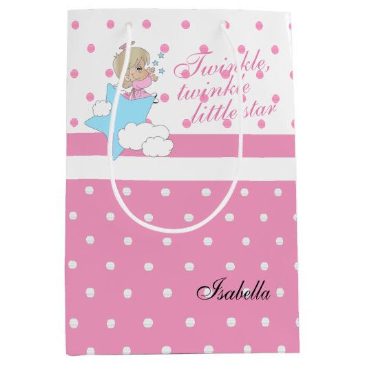 Twinkle, Twinkle kleine ster - Roze Medium Cadeauzakje (Voorkant)
