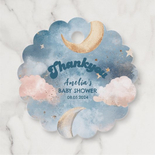 Twinkle twinkle kleine ster Schattige Baby shower Bedankjes Labels (Achterkant)