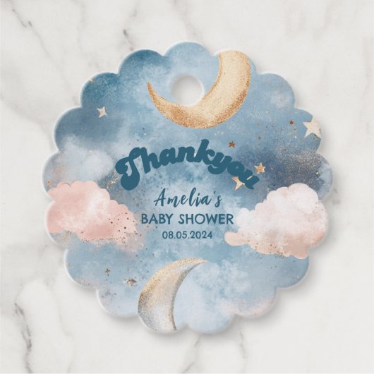 Twinkle twinkle kleine ster Schattige Baby shower Bedankjes Labels (Voorkant)
