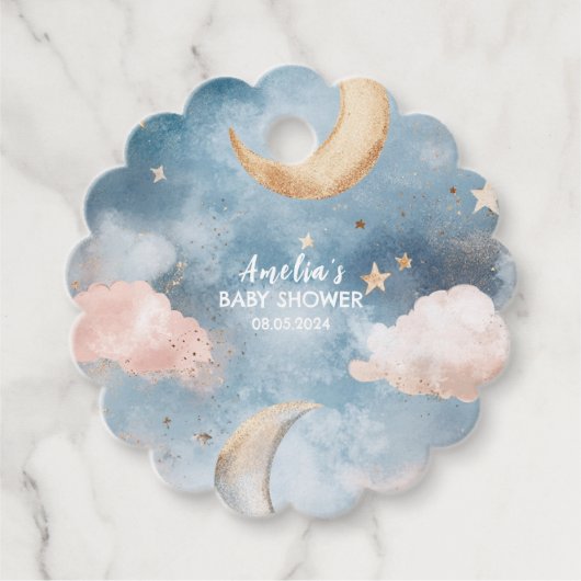 Twinkle twinkle kleine ster Schattige Baby shower Bedankjes Labels (Voorkant)