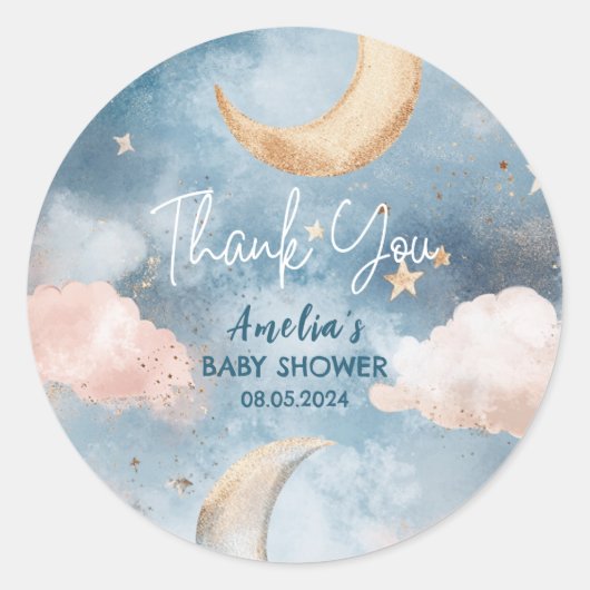 Twinkle twinkle kleine ster Schattige Baby shower Ronde Sticker (Voorkant)