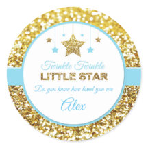 Twinkle twinkle kleine ster stickers baby blauw