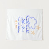 Twinkle twinkle kleine ster verjaardag paars oranj wandkleed (Voorkant (horizontaal))