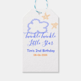 Twinkle twinkle kleine ster verjaardag paarse sina cadeaulabel