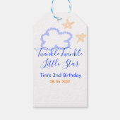 Twinkle twinkle kleine ster verjaardag paarse sina cadeaulabel (Achterkant)