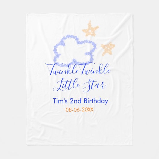 Twinkle twinkle kleine ster verjaardag paarse sina fleece deken (Voorkant)