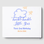 Twinkle twinkle kleine ster verjaardag paarse sina gastenboek (Achterkant)