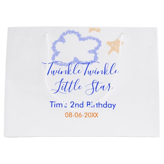 Twinkle twinkle kleine ster verjaardag paarse sina groot cadeauzakje (Voorkant)