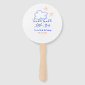 Twinkle twinkle kleine ster verjaardag paarse sina handwaaier (Achterkant)