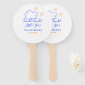 Twinkle twinkle kleine ster verjaardag paarse sina handwaaier (Voorkant en achterkant)