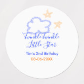 Twinkle twinkle kleine ster verjaardag paarse sina labels (Design 2)
