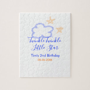 Twinkle twinkle kleine ster verjaardag paarse sina legpuzzel