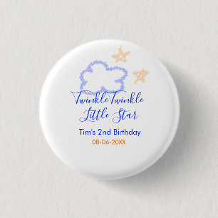 Twinkle twinkle kleine ster verjaardag paarse sina ronde button 3,2 cm