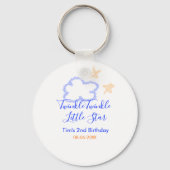 Twinkle twinkle kleine ster verjaardag paarse sina sleutelhanger (Achterkant)