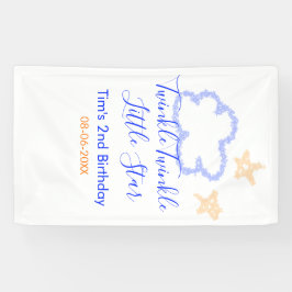 Twinkle twinkle kleine ster verjaardag paarse sina spandoek