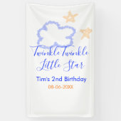 Twinkle twinkle kleine ster verjaardag paarse sina spandoek (Verticaal)