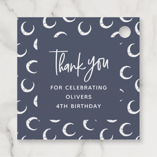 Twinkle, twinkle kleine ster verjaardagsfeestje la bedankjes labels (Achterkant)