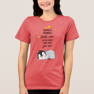 Twinkle, Twinkle kleine ster voor slaap Pinguïn T- Tri-Blend Shirt