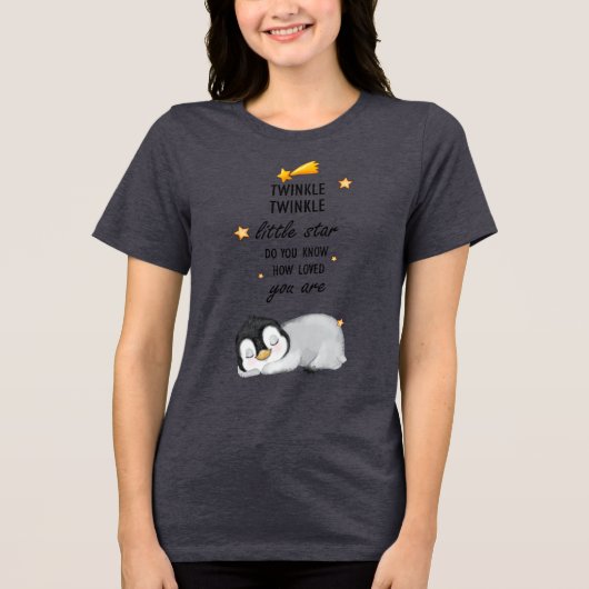 Twinkle, Twinkle kleine ster voor slaap Pinguïn T- Tri-Blend Shirt (Voorkant)