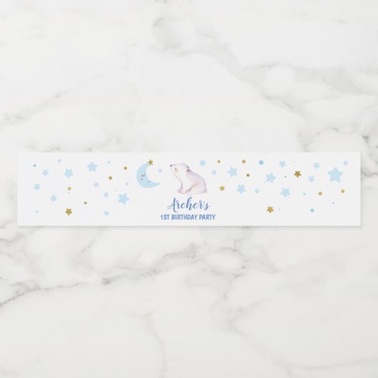 Twinkle twinkle kleine ster waterfles etiket (Enkel label)