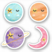 Twinkle Twinkle Kleine Sterren & Planeten Ruimteth Sticker (Voorkant)
