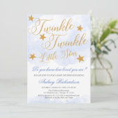 Twinkle Twinkle kleine sterrenjongen blauw baby sh Kaart (Staand voorkant)