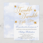Twinkle Twinkle kleine sterrenjongen blauw baby sh Kaart (Voorkant / Achterkant)