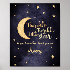 Twinkle Twinkle kleine sterrenkwekerij waterverf Poster