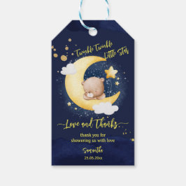 Twinkle twinkle kleine teddybeer baby shower cadeaulabel