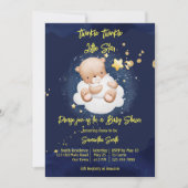 Twinkle twinkle kleine teddybeer baby shower kaart (Voorkant)