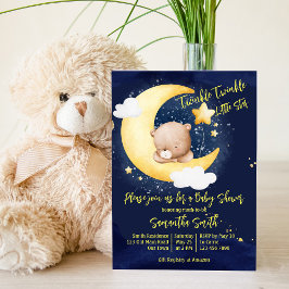 Twinkle twinkle kleine teddybeer baby shower kaart