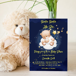Twinkle twinkle kleine teddybeer baby shower kaart