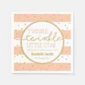 Twinkle Twinkle Koraal en Gouden Verjaardags Serve Servetten (Voorkant)