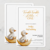 Twinkle Twinkle Little One First Birthday Kaart (Voorkant / Achterkant)