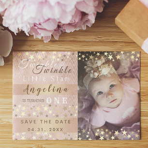 Twinkle Twinkle Little Star 1e Verjaardag Save The Date